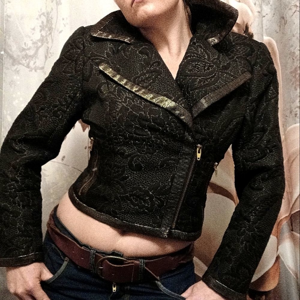 Virani Vintage light jacket. Black and gold thread. Super unusual.